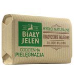 Biały Jeleń - Premium - Hipoalergiczne mydło naturalne tradycyjnie warzone Z LNEM do codziennej pielęgnacji skóry wrażliwej KOSTKA 100g OBWOLUTA 5900133006168