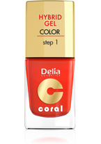 Delia - Coral Hybrid Gel - Lakier hybrydowy bez lampy 14 POMARAŃCZOWA CZERWIEŃ 11ml 5901350458105