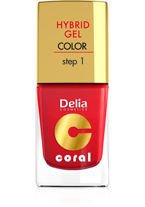 Delia - Hybrid Gel Color - Lakier hybrydowy bez lampy 01 CZERWONY 11ml 5901350453742
