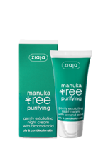 Ziaja - Manuka Tree - Gently exfoliating night cream (Krem na NOC MIKROZŁUSZCZAJĄCY z kwasem migdałowym skóra mieszana, tłusta, normalna od 12 r.ż.) 50ml 5901887029670