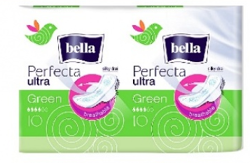 Bella - Perfecta Ultra GREEN - Supercienka podpaska z osłonkami bocznymi DWUPAK 10 + 10szt 5900516004446/5900516305406
