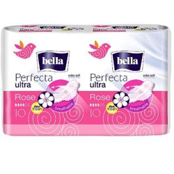 Bella - Perfecta Ultra ROSE - Supercienka podpaska z osłonkami bocznymi o świeżym zapachu DWUPAK 10 + 10szt 5900516006518