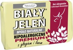 Biały Jeleń - Premium - Hipoalergiczne mydło naturalne z GŁOGIEM (czerwone) KOSTKA 100g 5900133009411
