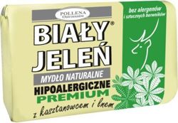 Biały Jeleń - Premium - Hipoalergiczne mydło naturalne z KASZTANOWCEM (zielone) KOSTKA 100g 5900133009381