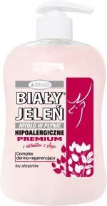 Biały Jeleń - (ZUŻYĆ DO 30/04/22) Premium - Hipoalergiczne mydło naturalne w PŁYNIE z ekstraktem z GŁOGU (czerwone) DOZOWNIK 300ml 5900133007653