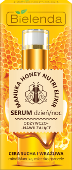 Bielenda - (ZUŻYĆ DO 31/03/24) Manuka Honey Nutri Elixir - Odżywczo-nawilżające SERUM na dzień i noc skóra sucha i wrażliwa 30g 5902169032906