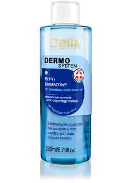 Delia - Dermo System - DWUFAZOWY płyn do demakijażu oczu i ust - Silikonowa baza oczyszczająca 210ml 5906750847290
