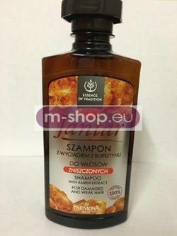 Farmona - Jantar - SZAMPON z wyciągiem bursztynu i witaminami do włosów ZNISZCZONYCH 330ml 5900117037003