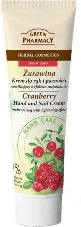 Green Pharmacy - (UseByDate 14/06/23) Krem do rąk i paznokci nawilżający z efektem rozjaśniania ŻURAWINA 100ml 5904567053392