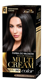 Joanna - Multi Cream Color - Farba do włosów z efektem 3D 42 HEBANOWA CZERŃ 5901018013318