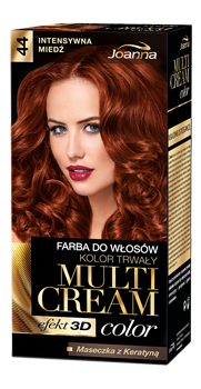 Joanna - Multi Cream Color - Farba do włosów z efektem 3D 44 INTENSYWNA MIEDŹ 5901018013332