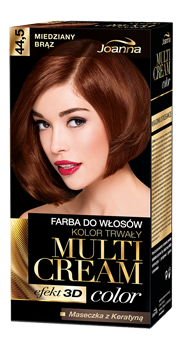 Joanna - /ZUŻYĆ DO 31/01/24/ Multi Cream Color - Farba do włosów z efektem 3D 44.5 MIEDZIANY BRĄZ 5901018013349
