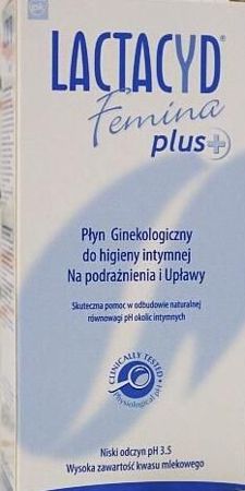 Lactacyd Femina Plus - Płyn Ginekologiczny do higieny intymnej na podrażnienia i upławy 200ml 5391520942815