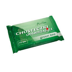 Marion - Chusteczki odświeżające GREEN TEA zapach zielonej herbaty 15 szt. 5902853010609