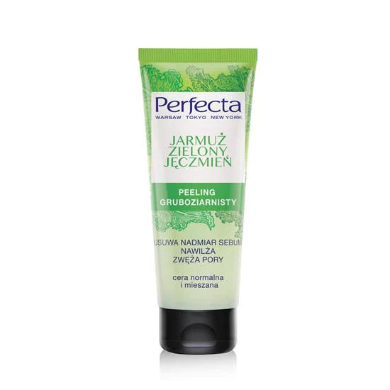 Perfecta - Oczyszczanie - Peeling GRUBOZIARNISTY Jarmuż i Zielony Jęczmień  skóra normalna i mieszana TUBKA 75ml 5900525057877
