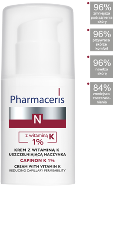 Pharmaceris N - CAPINON K 1% Krem z witaminą K uszczelniającą naczynka 30ml 5900717150522