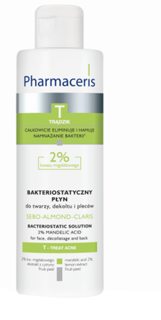 Pharmaceris T- (ZUŻYĆ DO 30/11/22) Oczyszczający PŁYN bakteriostatyczny do twarzy skóra trądzikowa 190ml 5900717140615