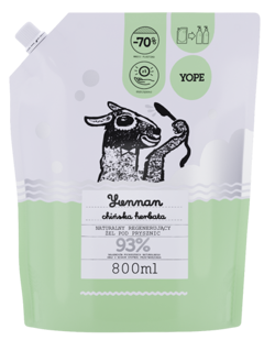 Yope - ŻEL pod prysznic YUNNAN 93% składników pochodzenia naturalnego (OPAKOWANIE UZUPEŁNIAJĄCE) 800ml 5900168906945
